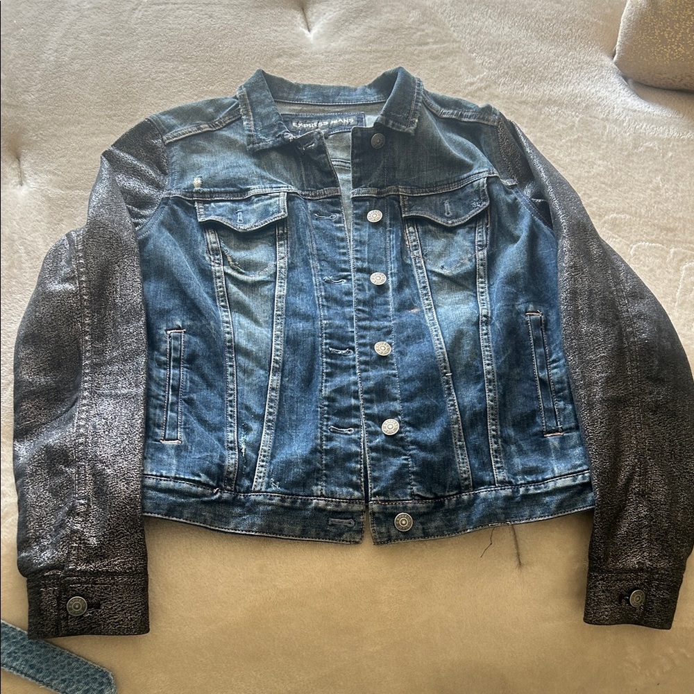 Express Blue and Black Jean Jacket